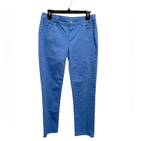 Talbots Denim - Talbots Blue Polka Dot Signature Slim Crop Jeans Size 4/27
